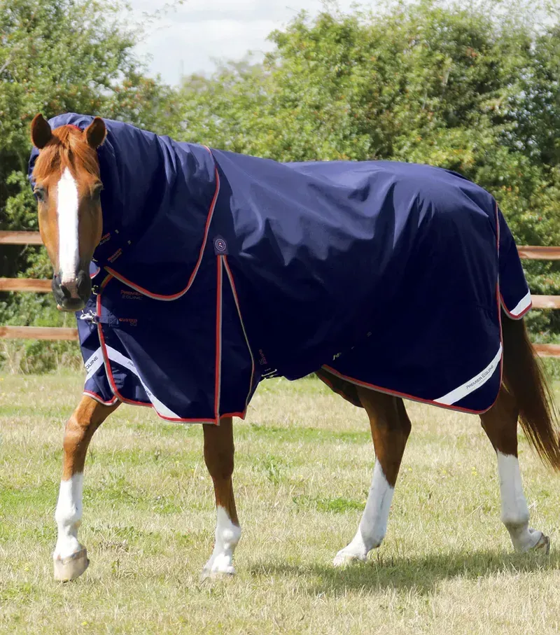 Premier Equine Buster 50g Turnout Rug With Snug-Fit Neck Cover in Navy-4