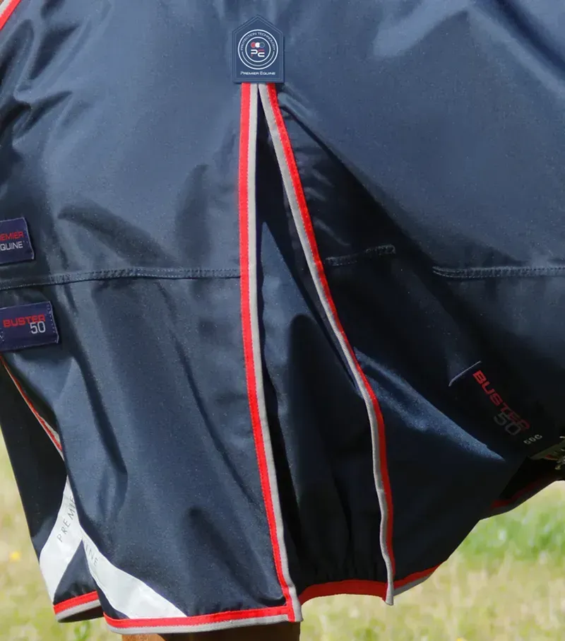 Premier Equine Buster 50g Turnout Rug With Snug-Fit Neck Cover in Navy-2