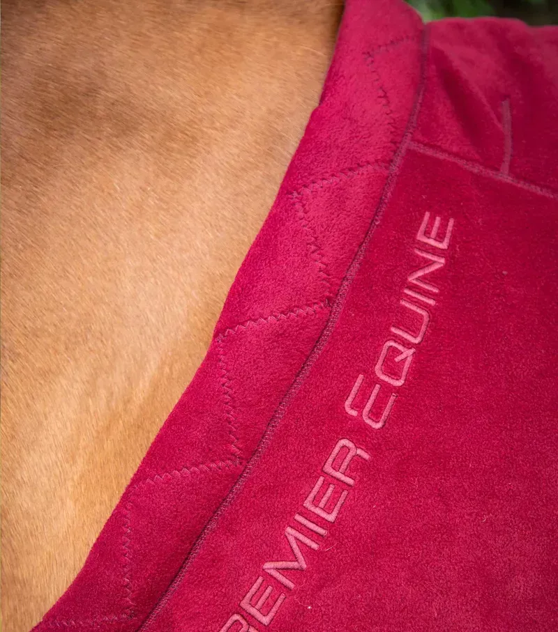 Premier Equine Buster Fleece Cooler Rug Continental Edition in Burgundy-1