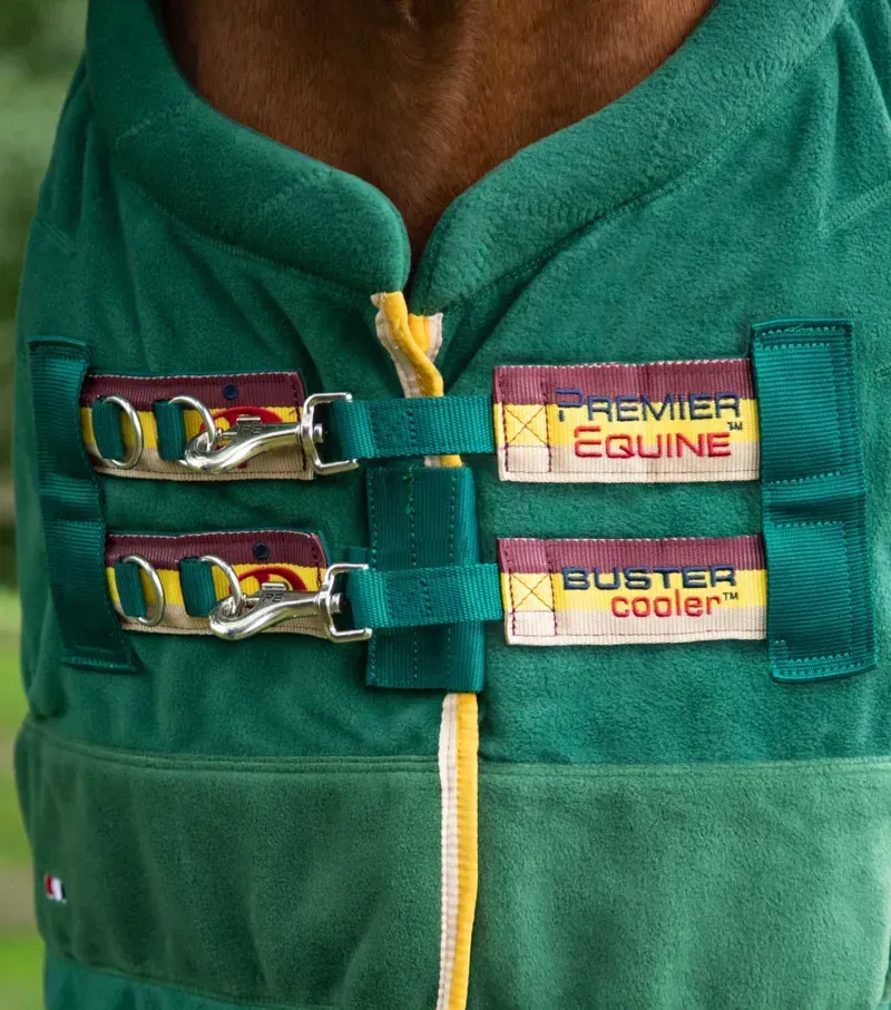 Premier Equine Buster Fleece Cooler Rug Continental Edition in Green-2