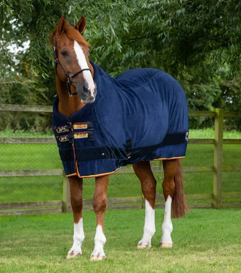 Premier Equine Buster Fleece Cooler Rug Continental Edition in Navy