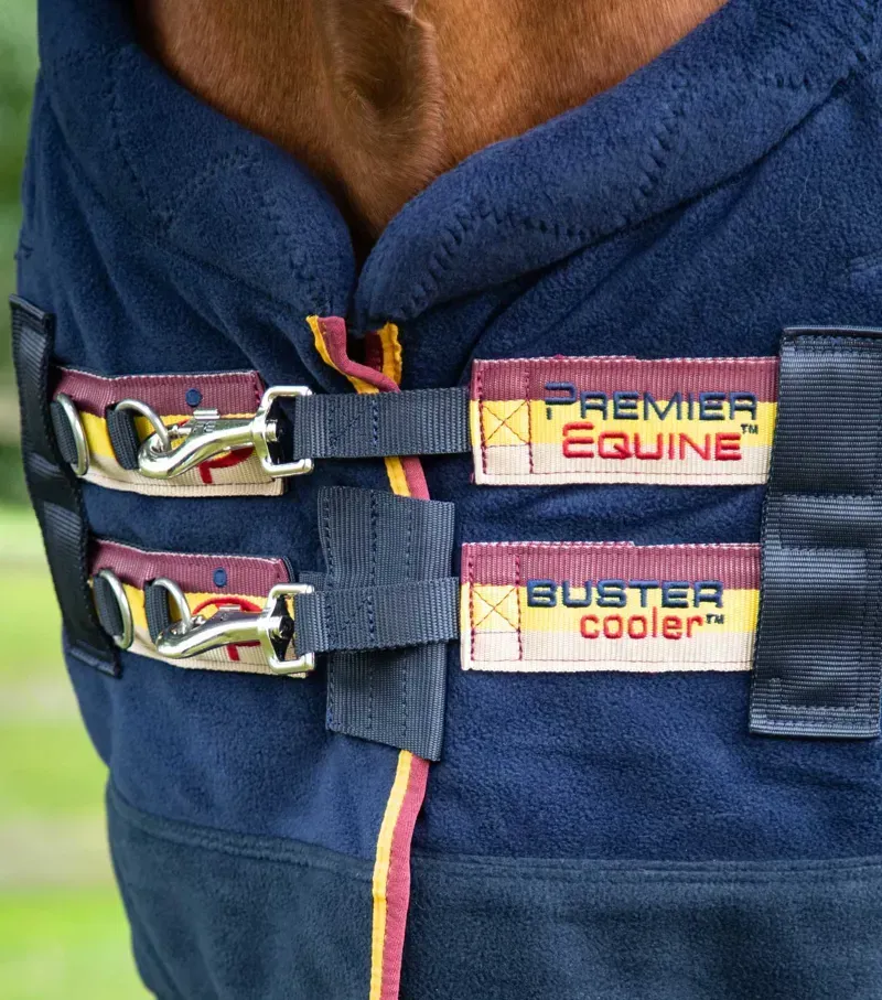 Premier Equine Buster Fleece Cooler Rug Continental Edition in Navy-2