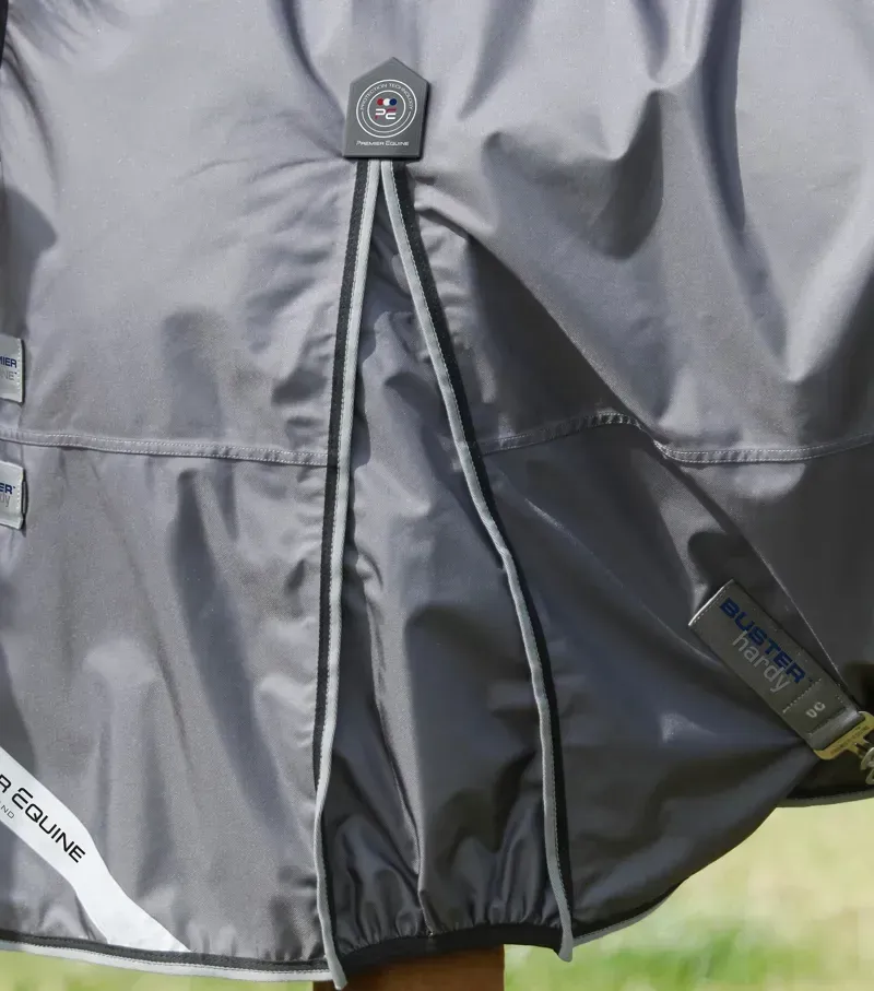 Premier Equine Buster Hardy 0g Half Neck Turnout Rug in Grey-3