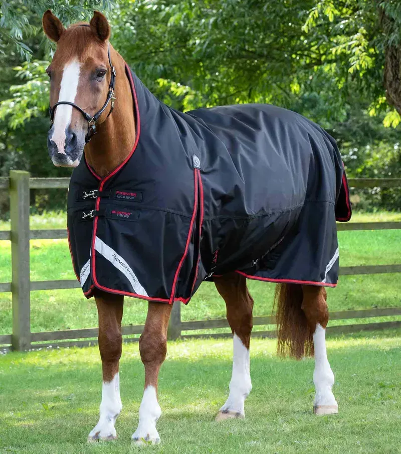 Premier Equine Buster Hardy 400g Half Neck Turnout Rug in Black