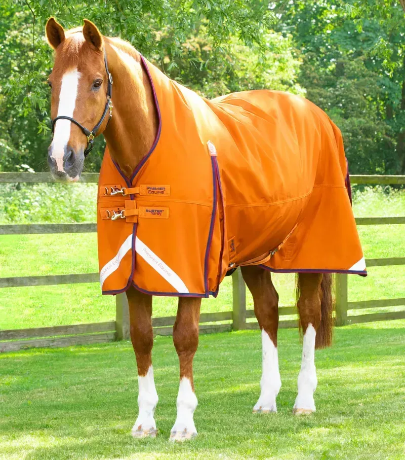 Premier Equine Buster Hardy 200g Half Neck Turnout Rug in Burnt Orange
