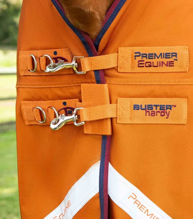 Premier Equine Buster Hardy 200g Half Neck Turnout Rug in Burnt Orange-2