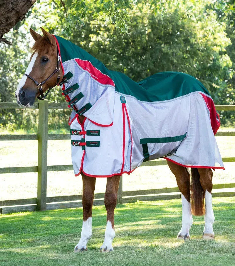 Premier Equine Buster Stay-Dry Super Lite Fly Rug With Surcingles in Green