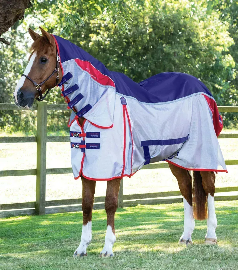 Premier Equine Buster Stay-Dry Super Lite Fly Rug With Surcingles in Navy