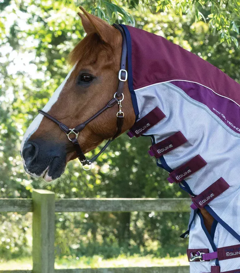 Premier Equine Buster Stay-Dry Super Lite Fly Rug With Surcingles in Wine-1