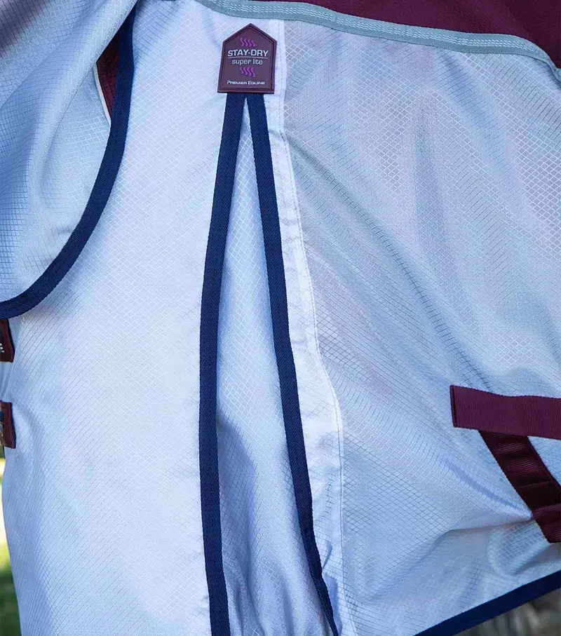 Premier Equine Buster Stay-Dry Super Lite Fly Rug With Surcingles in Wine-3