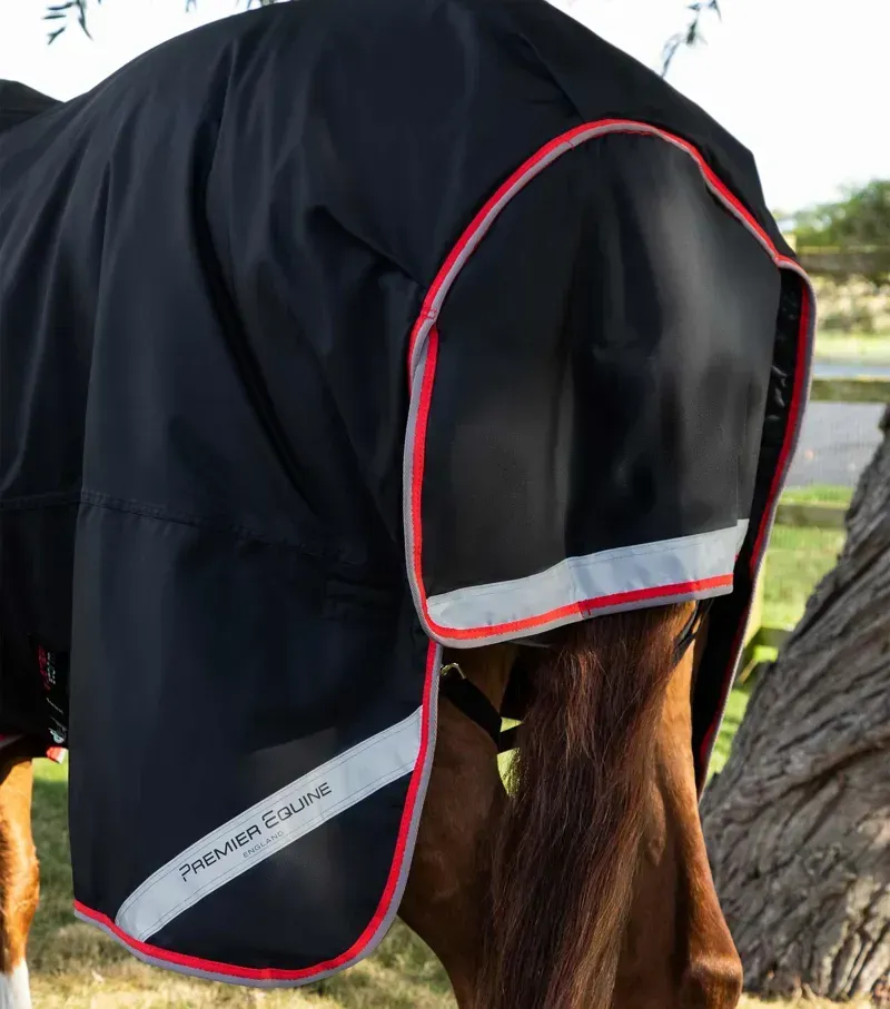 Premier Equine Buster Storm 400g Combo Turnout Rug With Snug-Fit Neck in Black-4