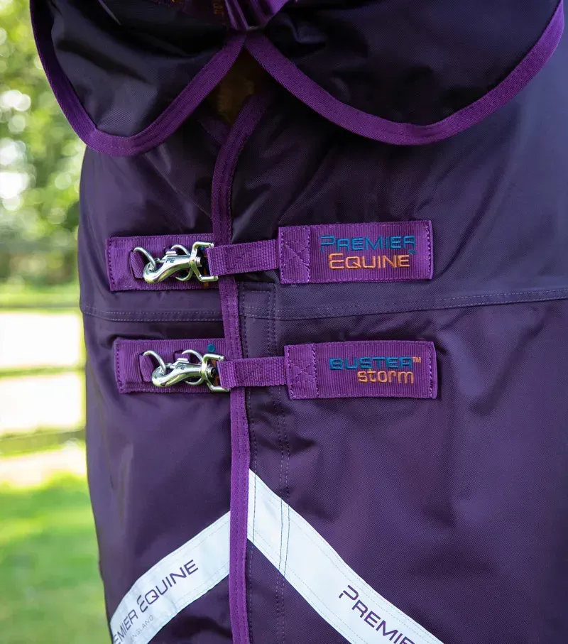 Premier Equine Buster Storm 420g Combo Turnout Rug With Classic Neck in Purple-1
