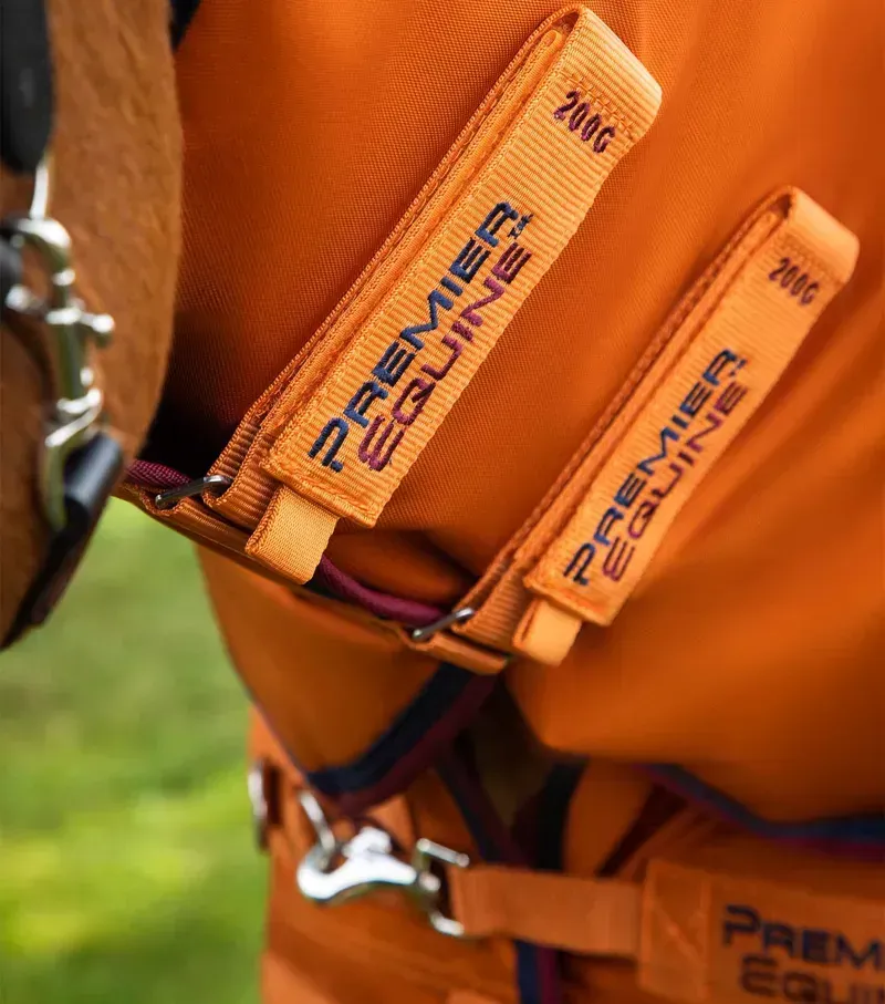 Premier Equine Buster Storm 200g Combo Turnout Rug With Classic Neck in Burnt Orange-2