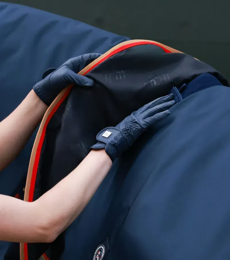 Premier Equine Buster Zero Turnout Rug With Classic Neck Cover in Navy-1