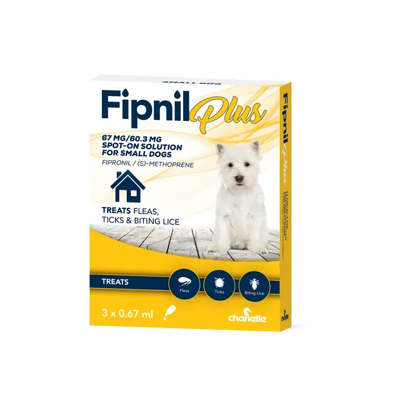 Chanelle 3 pipettes Fipnil Spot-On Plus For 2-10kg Extra Large Dogs 