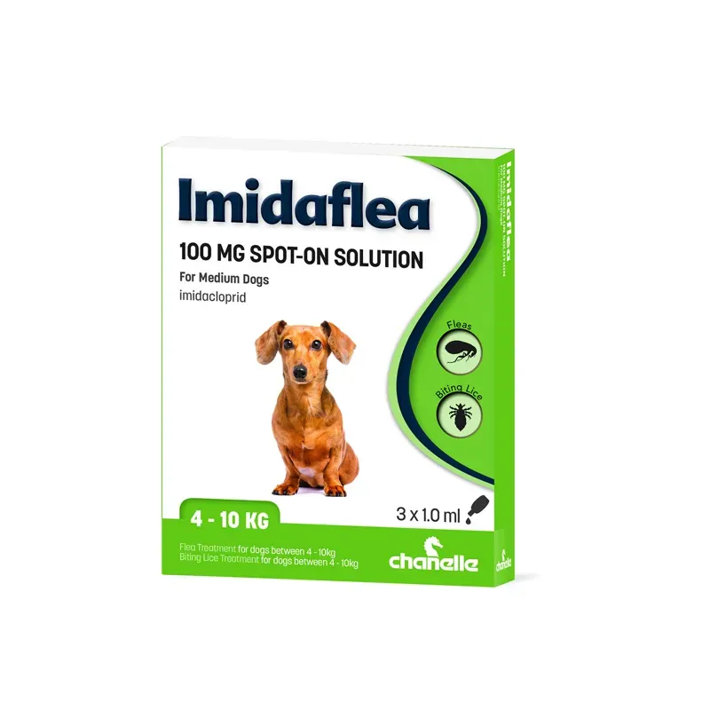 Chanelle 3 pipettes Imidaflea 100mg Spot-On For 4 - 10kg Medium Dogs