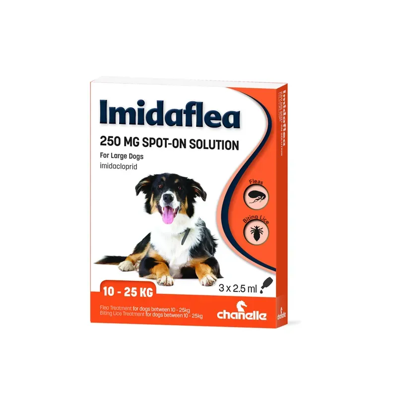 Chanelle 3 pipettes Imidaflea 250mg Spot-On For 10 - 25kg Large Dogs
