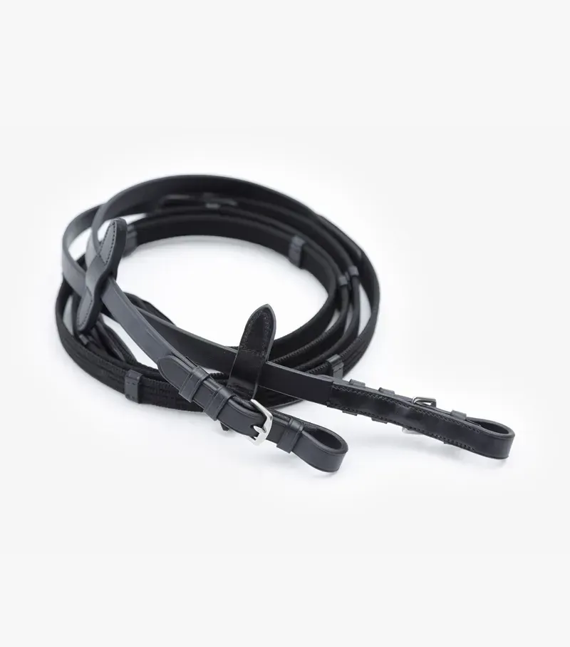 Premier Equine 3/4 Caloveto Web Reins in Black-2