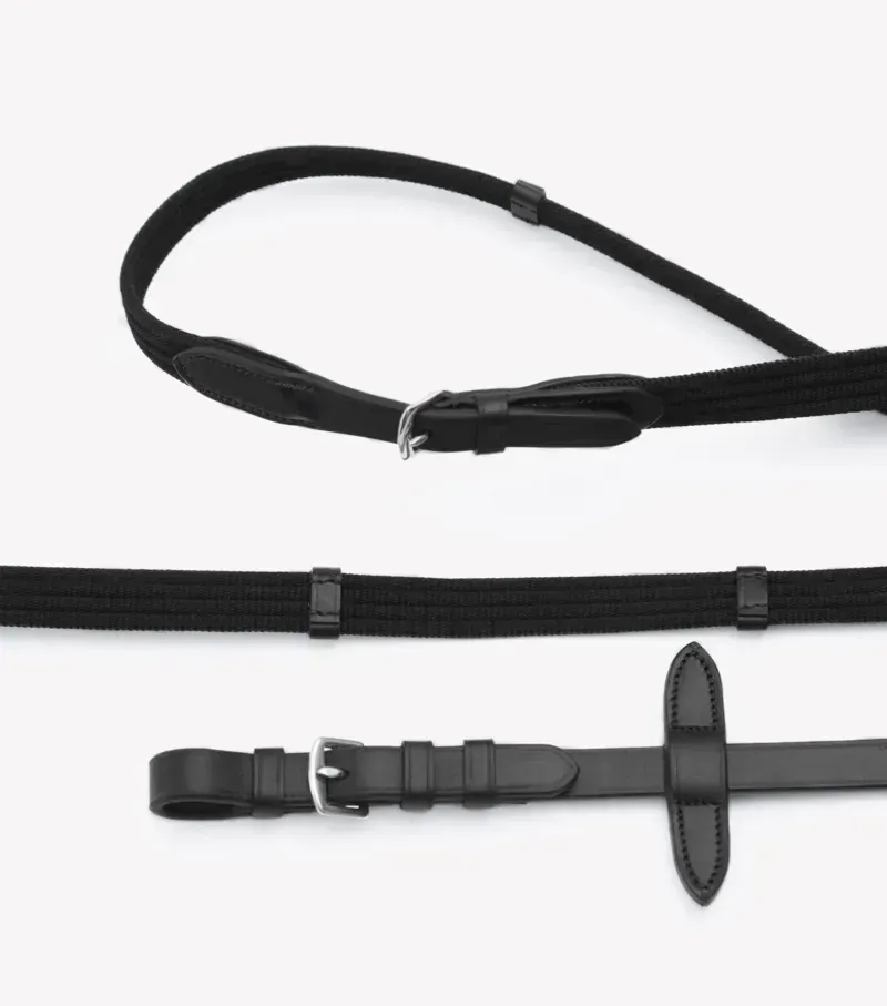 Premier Equine 3/4 Caloveto Web Reins in Black-4