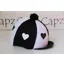 Capz Motif Cap Cover Lycra Heartz and Pom Pom in Black/White