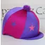 Capz Motif Cap Cover Lycra Starz and Pom Pom in Cerise/Purple