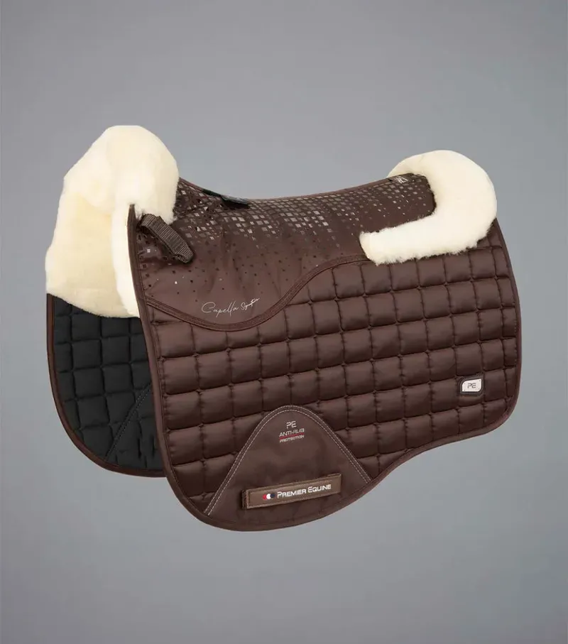 Premier Equine Capella Close Contact Merino Wool Dressage Square in Brown/Natural