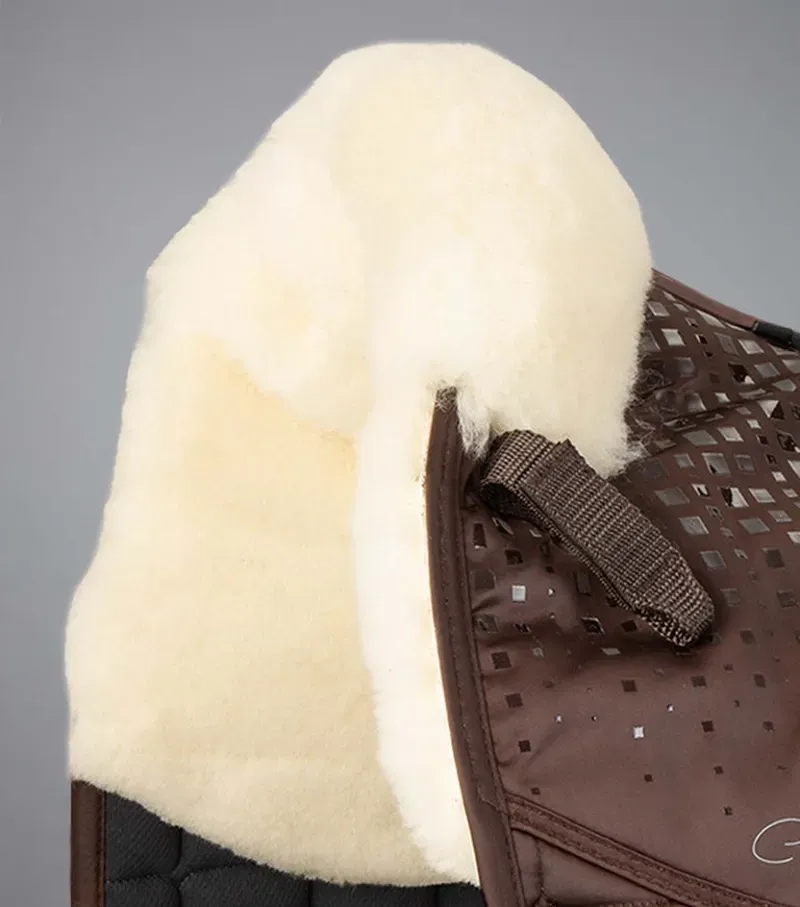 Premier Equine Capella Close Contact Merino Wool Dressage Square in Brown/Natural-1