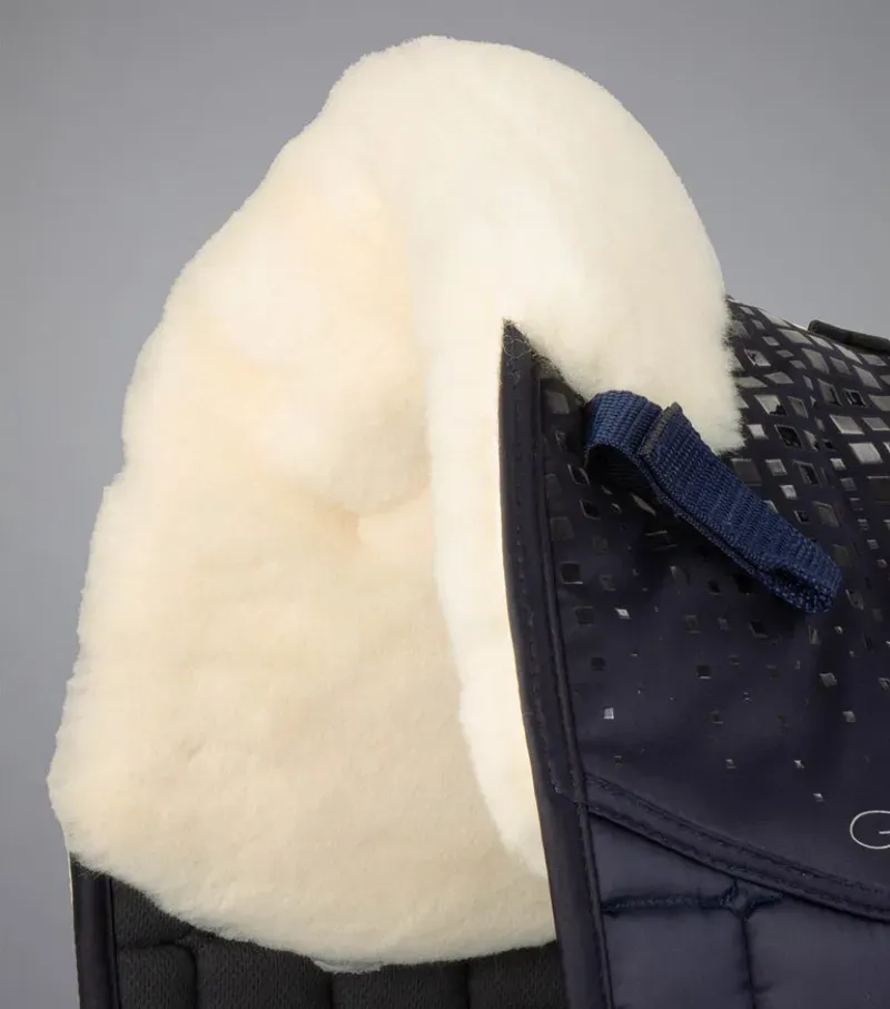 Premier Equine Capella Close Contact Merino Wool Dressage Square in Navy/Natural-1