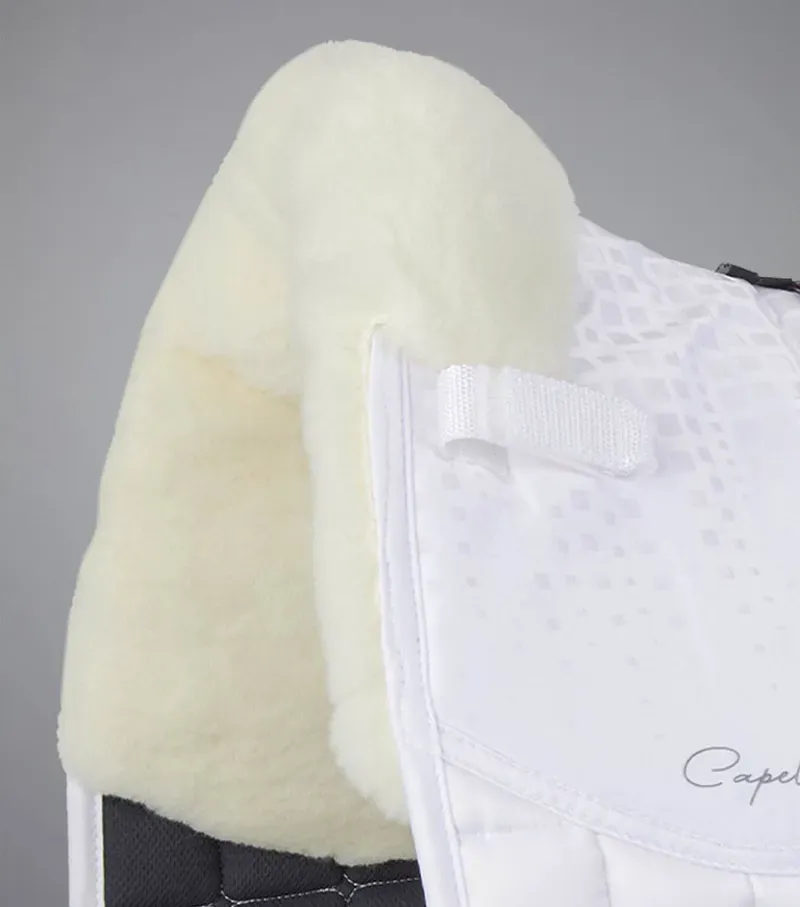 Premier Equine Capella Close Contact Merino Wool Dressage Square in White/Natural-1