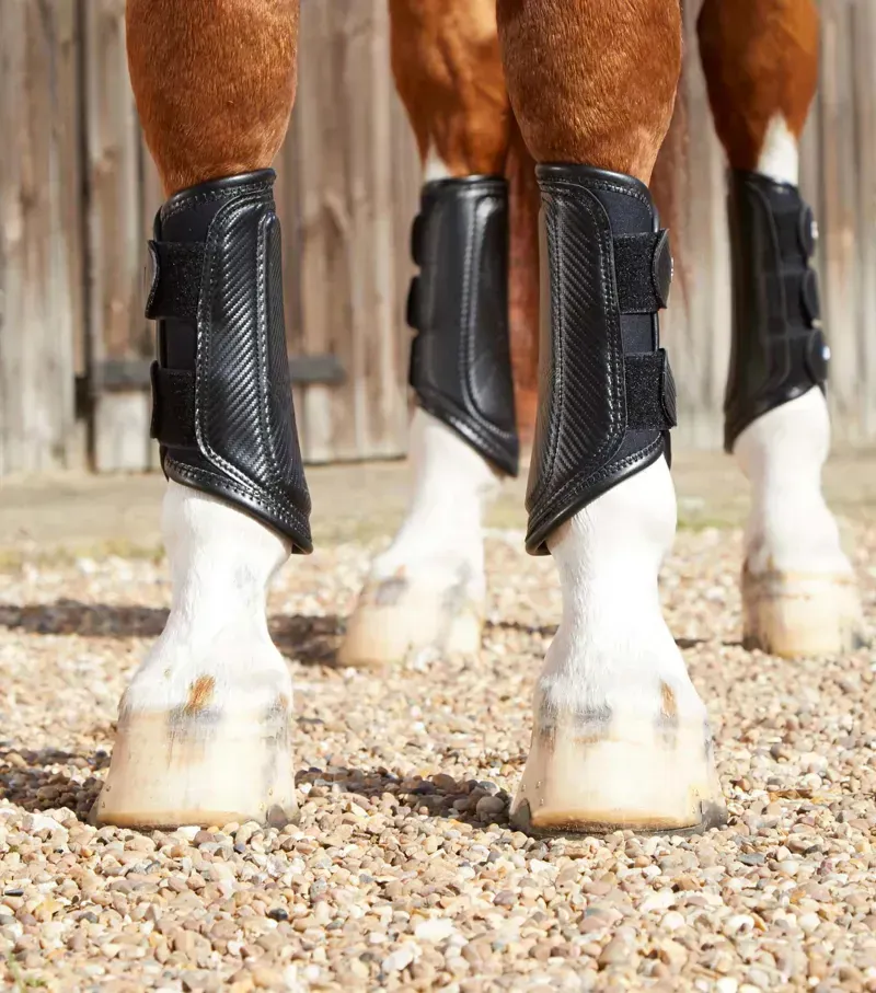 Premier Equine Carbon Air-Tech Double Locking Brushing Boots in Black-1