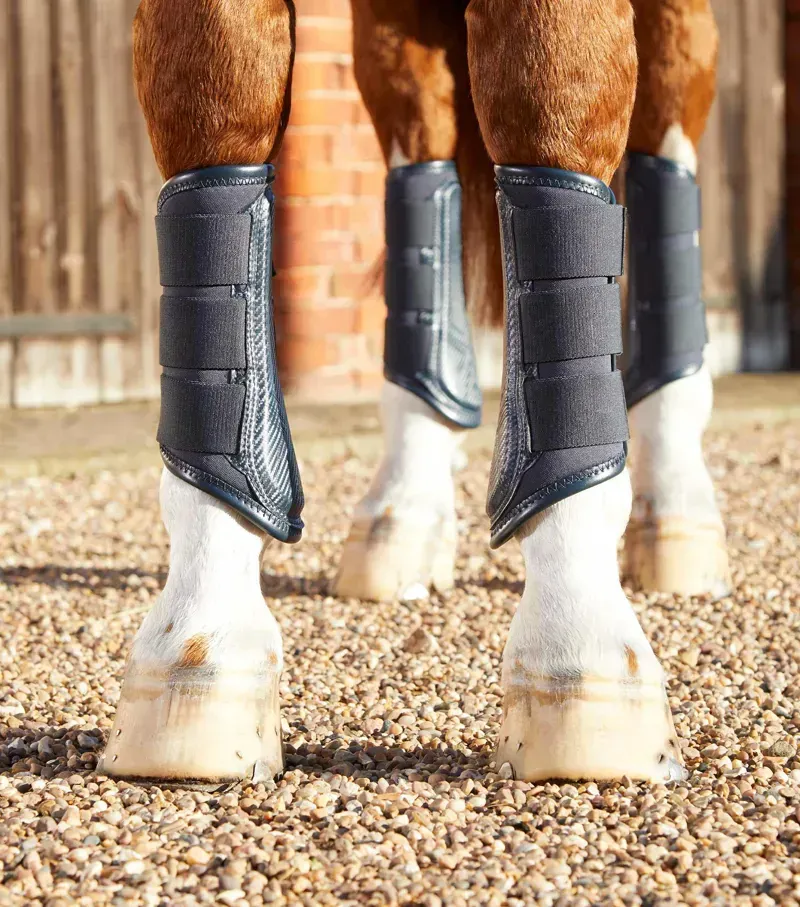 Premier Equine Carbon Air-Tech Single Locking Brushing Boots in Navy-2