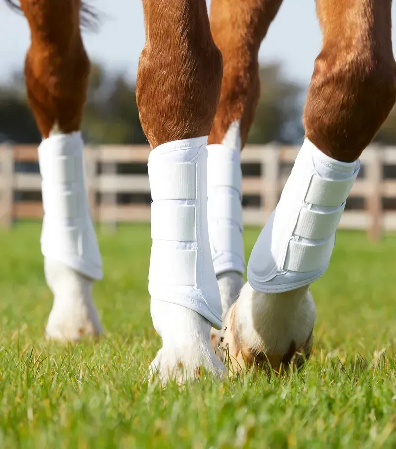 Premier Equine Carbon Air-Tech Single Locking Brushing Boots in White-4
