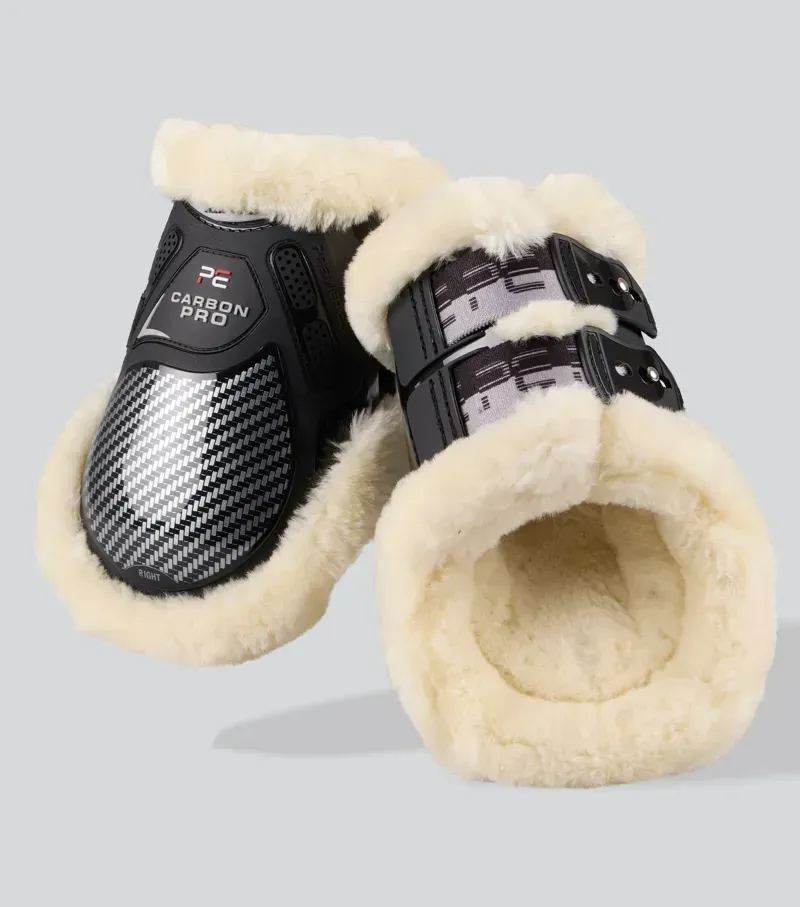 Premier Equine Carbon Pro Techno Wool Fetlock Boots in Black