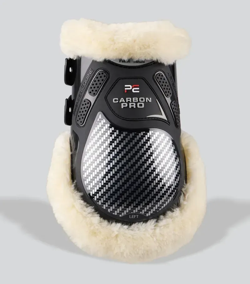 Premier Equine Carbon Pro Techno Wool Fetlock Boots in Black-1