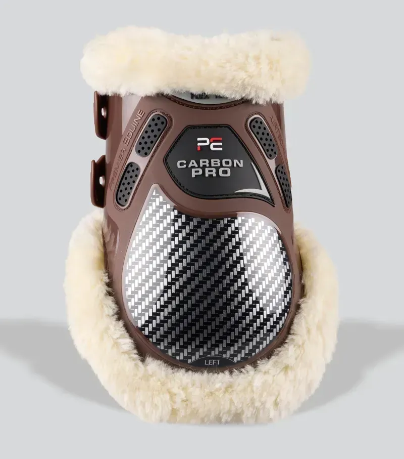 Premier Equine Carbon Pro Techno Wool Fetlock Boots in Brown-1