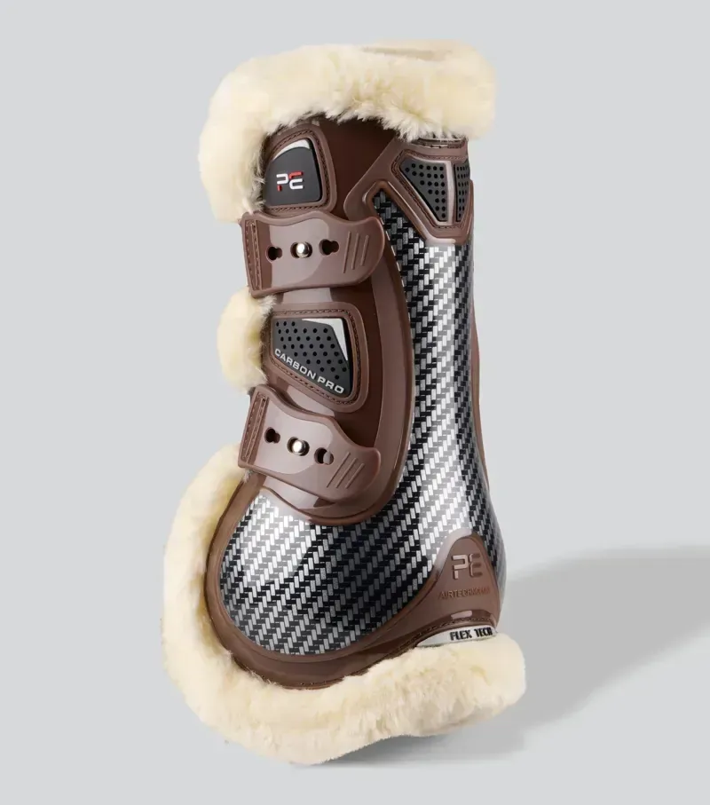Premier Equine Carbon Pro Techno Wool Tendon Boots in Brown