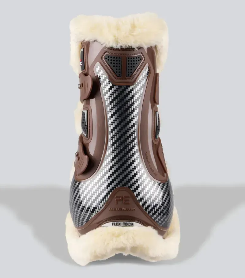 Premier Equine Carbon Pro Techno Wool Tendon Boots in Brown-2