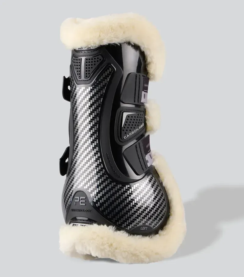 Premier Equine Carbon Pro Techno Wool Tendon Boots in Black-1