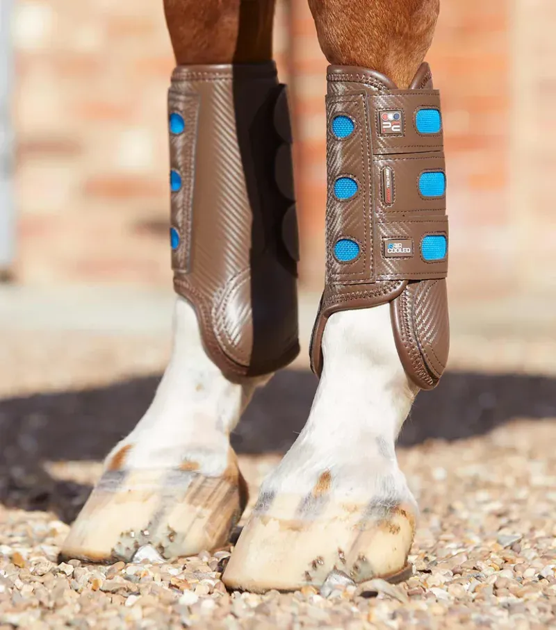 Premier Equine Carbon Tech Air Cooled Eventing Boots in Brown