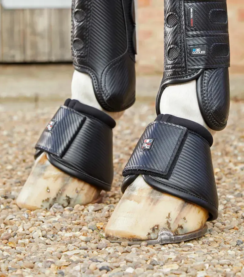 Premier Equine Carbon Wrap Over Reach Boots in Black