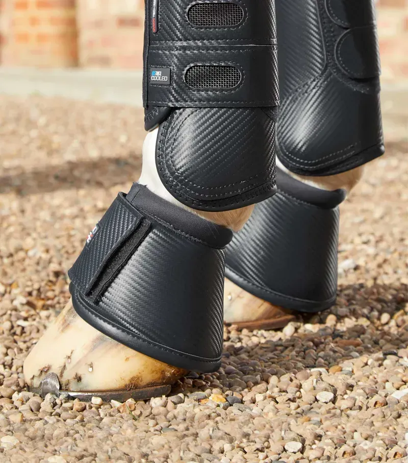 Premier Equine Carbon Wrap Over Reach Boots in Black-1