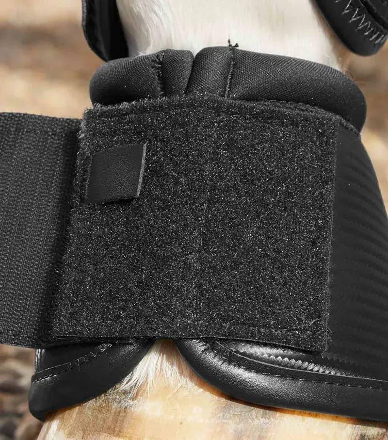 Premier Equine Carbon Wrap Over Reach Boots in Black-2