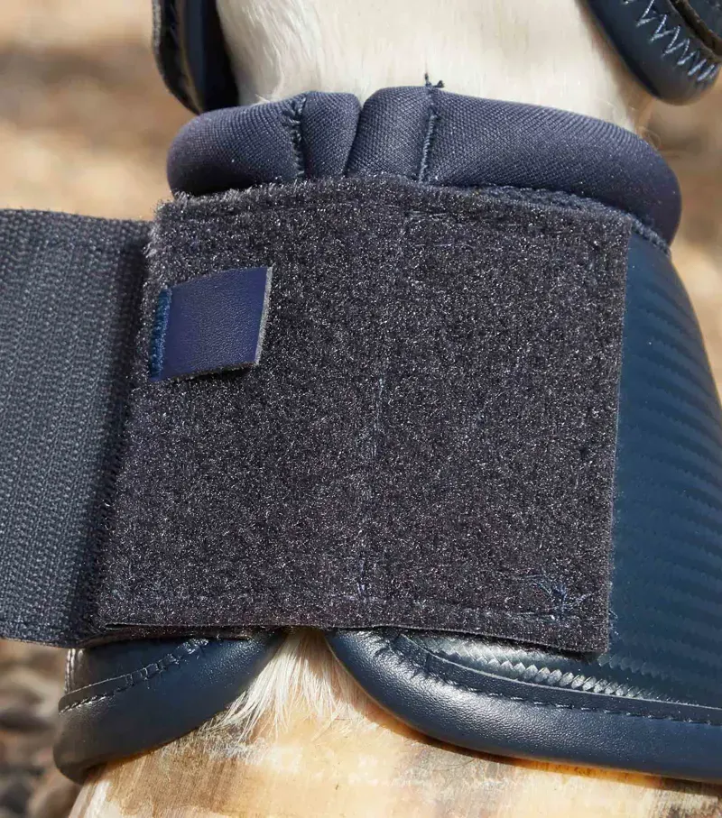 Premier Equine Carbon Wrap Over Reach Boots in Navy-3