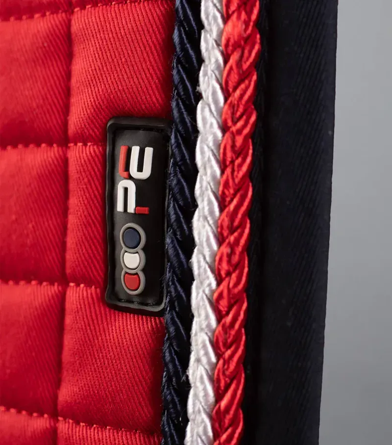Premier Equine Close Contact European Cotton Dressage Square in Red-1