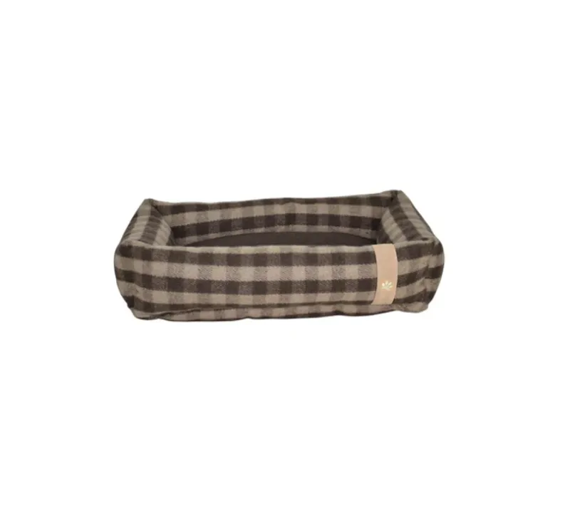 Companion Accessories Country Snuggle Dog Bed in Chocolate Check