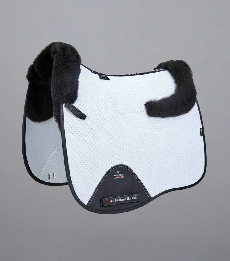 Premier Equine Close Contact Airtechnology Shockproof Wool Dressage Square in White/Black