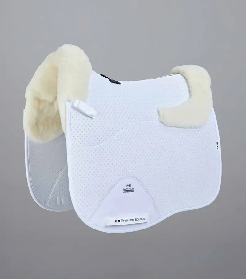 Premier Equine Close Contact Airtechnology Shockproof Wool Dressage Square in White/Natural