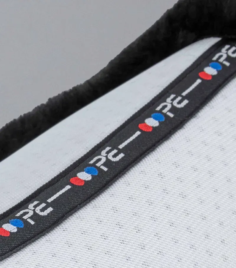 Premier Equine Close Contact Airtechnology Shockproof Wool Dressage Square in White/Black-5