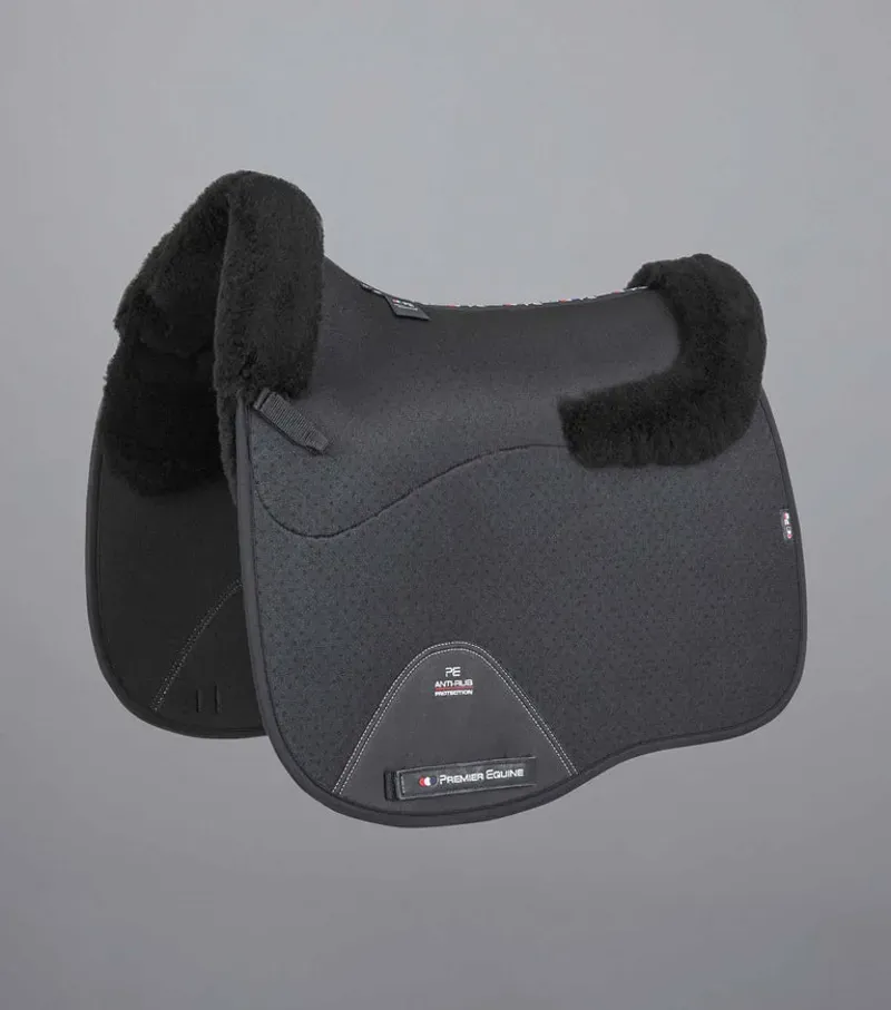 Premier Equine Close Contact Airtechnology Shockproof Wool Dressage Square in Black/Black