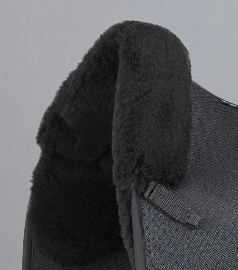 Premier Equine Close Contact Airtechnology Shockproof Wool Dressage Square in Black/Black-2